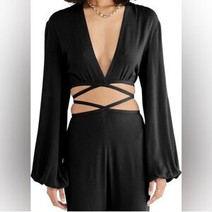 NWT Rumer Revolve kenya wrap top black XS